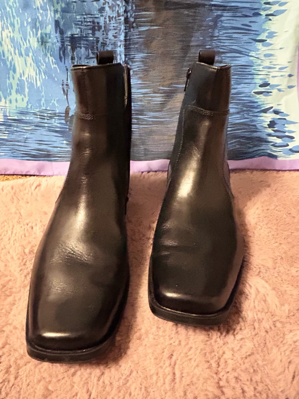 Rockport Black Leather Men's Chukka Boots - Square Toe Chelsea Style